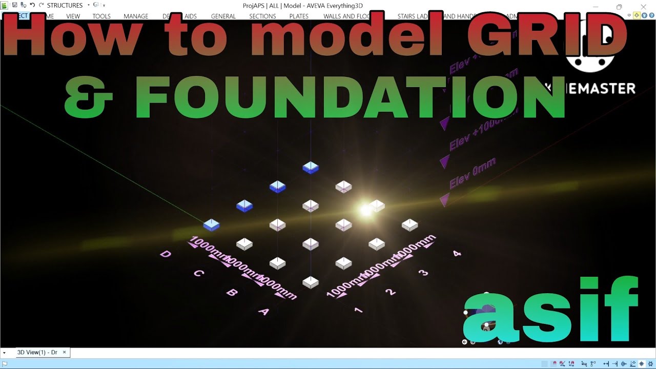 # How to model GRID & FOUNDATION in e3d part 1.