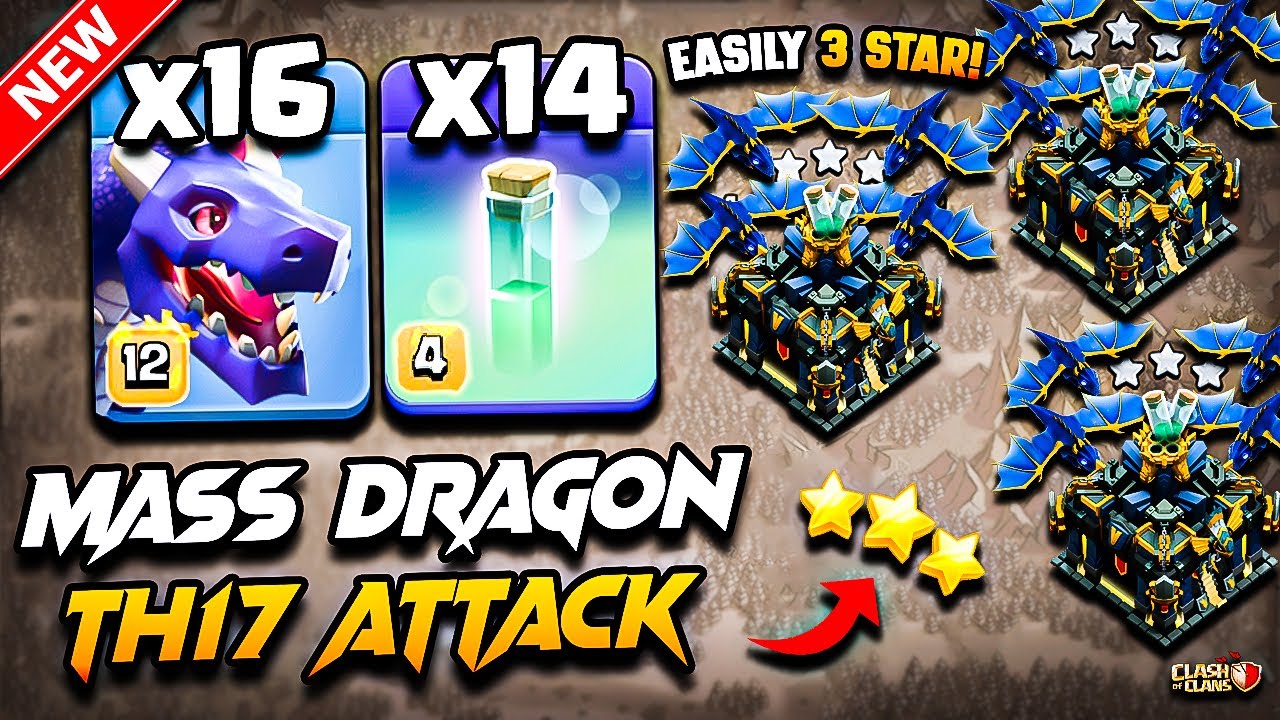 TH17 DRAGON Attack With RC CHARGE | Best TH17 Attack Strategy With Dragon 2025 | Town Hall 17 Attack
