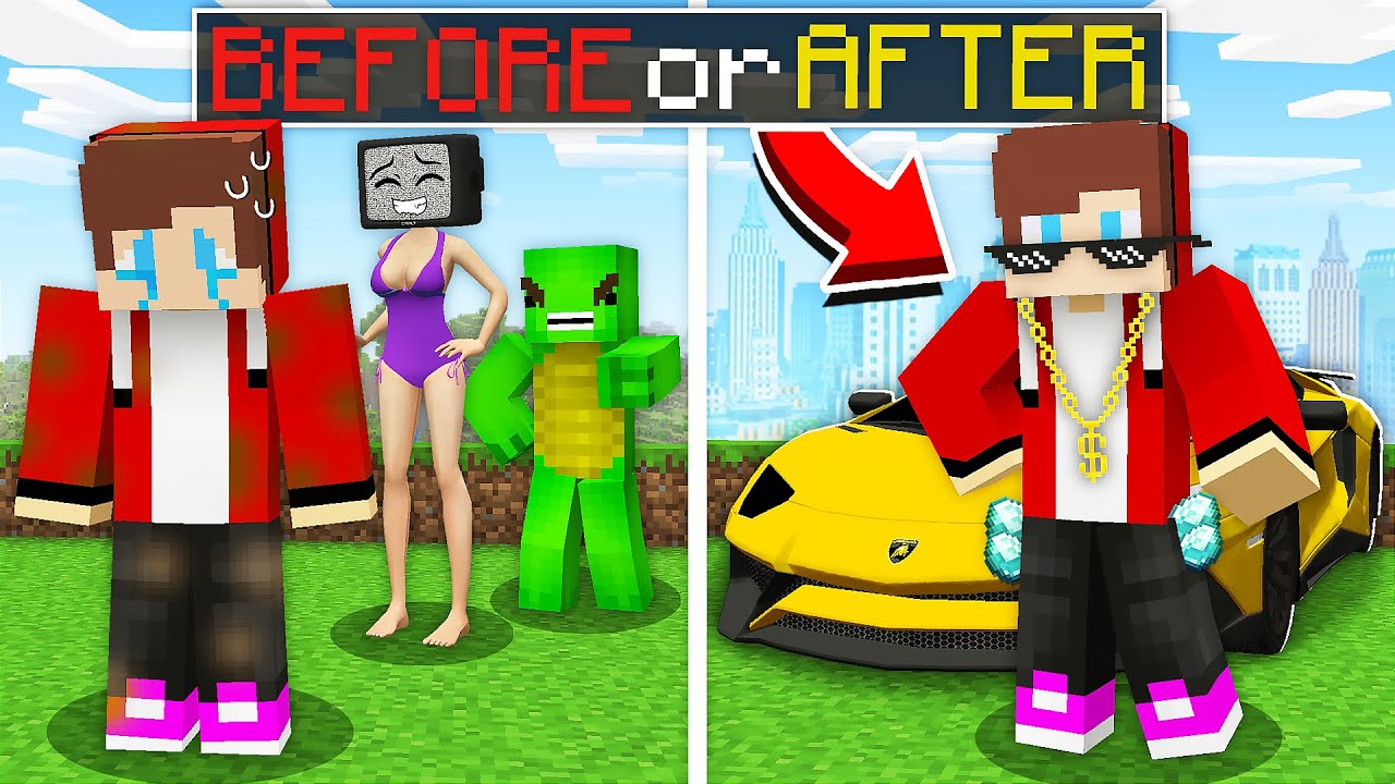 BEFORE or AFTER JJ and MIKEY - FAMILY SAD STORY in Minecraft - Maizen