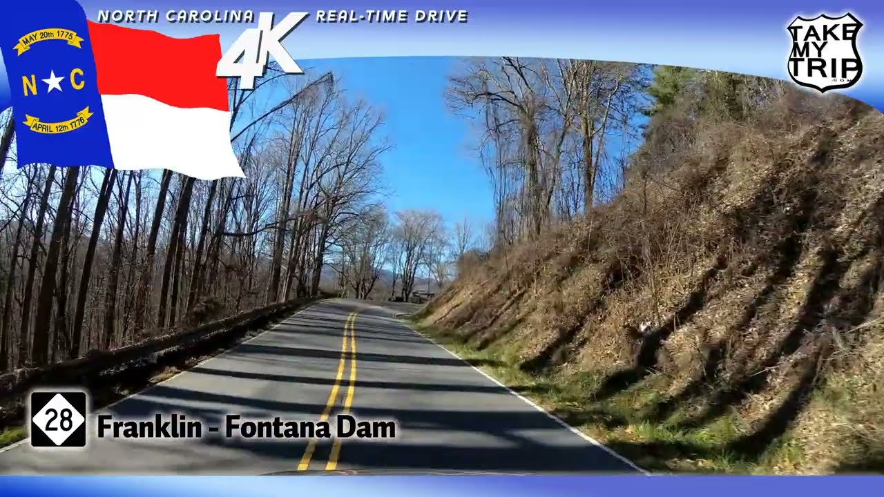 Franklin to Fontana Lake: North Carolina Scenic Drive on Route 28, in 4K