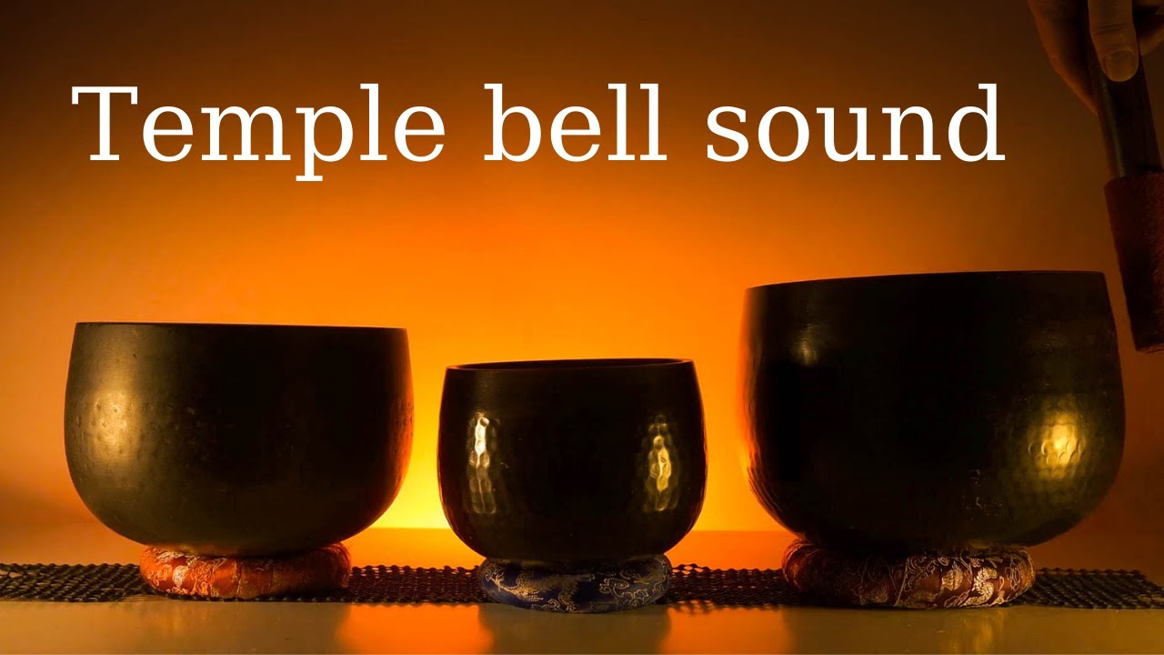 Temple bell sound of 3 Orin Japanese bells/singing bowls for mindfulness meditation and relaxation