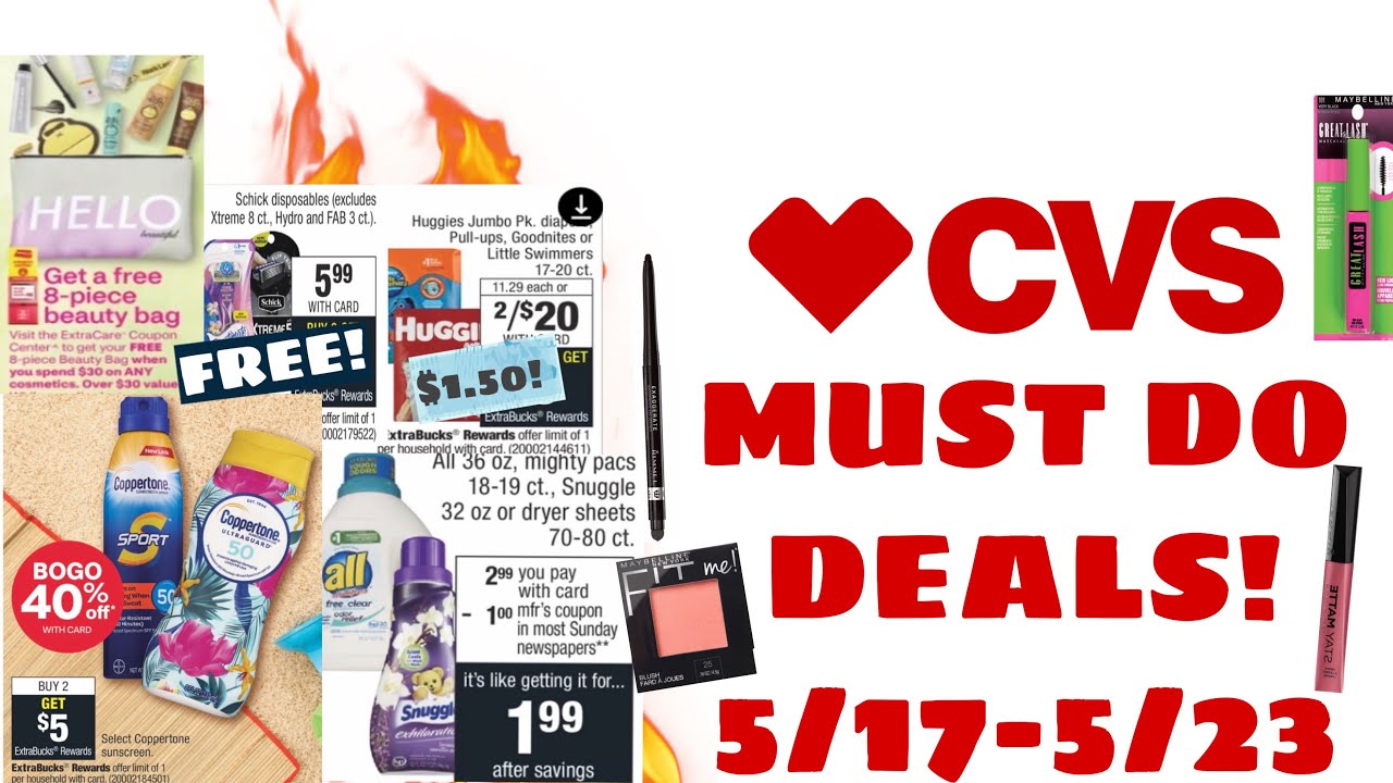 CVS MUST DO DEALS 5/17-5/23 | $1.50 PULL-UPS | MAKEUP DEALS & MORE!