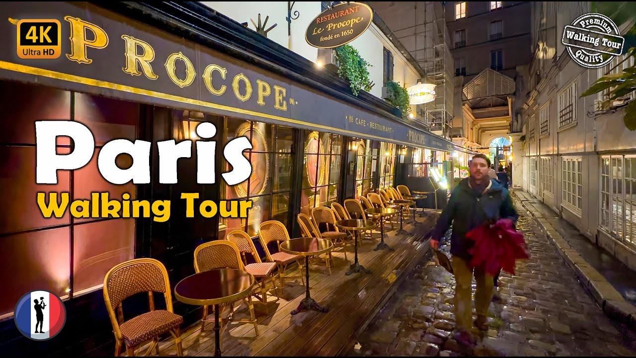 🇫🇷 Paris - Windy & Rainy Evening Walking Tour, Pont des Arts to Boulevard Saint-Germain | 4K HDR