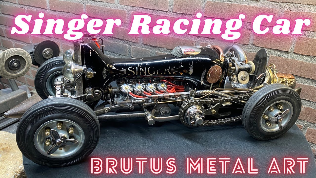 How to make a Metal Art Racing Car from an old sewing machine.