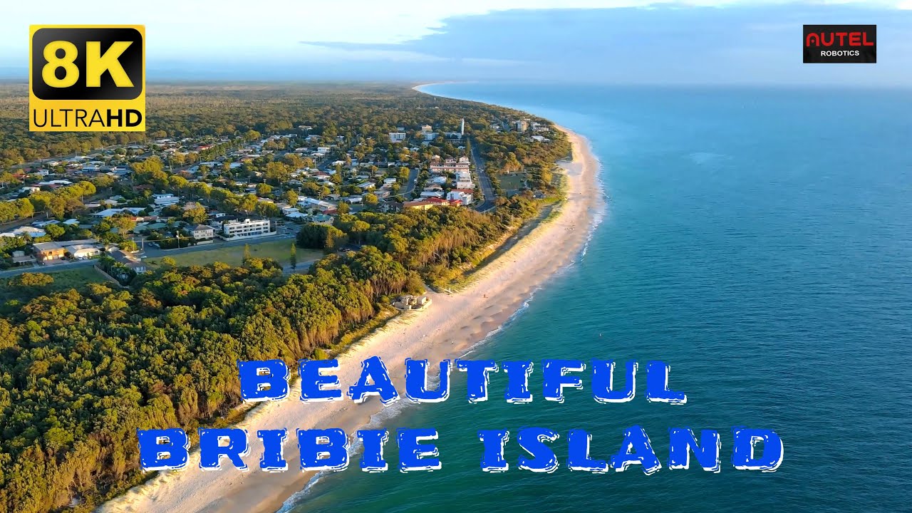 8K BRIBIE ISLAND - Australia's Beautiful Hidden Treasure - cinematic aerial drone tour footage