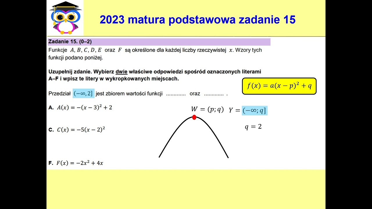 15 PP POP 2023 Matura matematyka poziom podstawowy, termin poprawkowy, sierpień. Zadanie 15