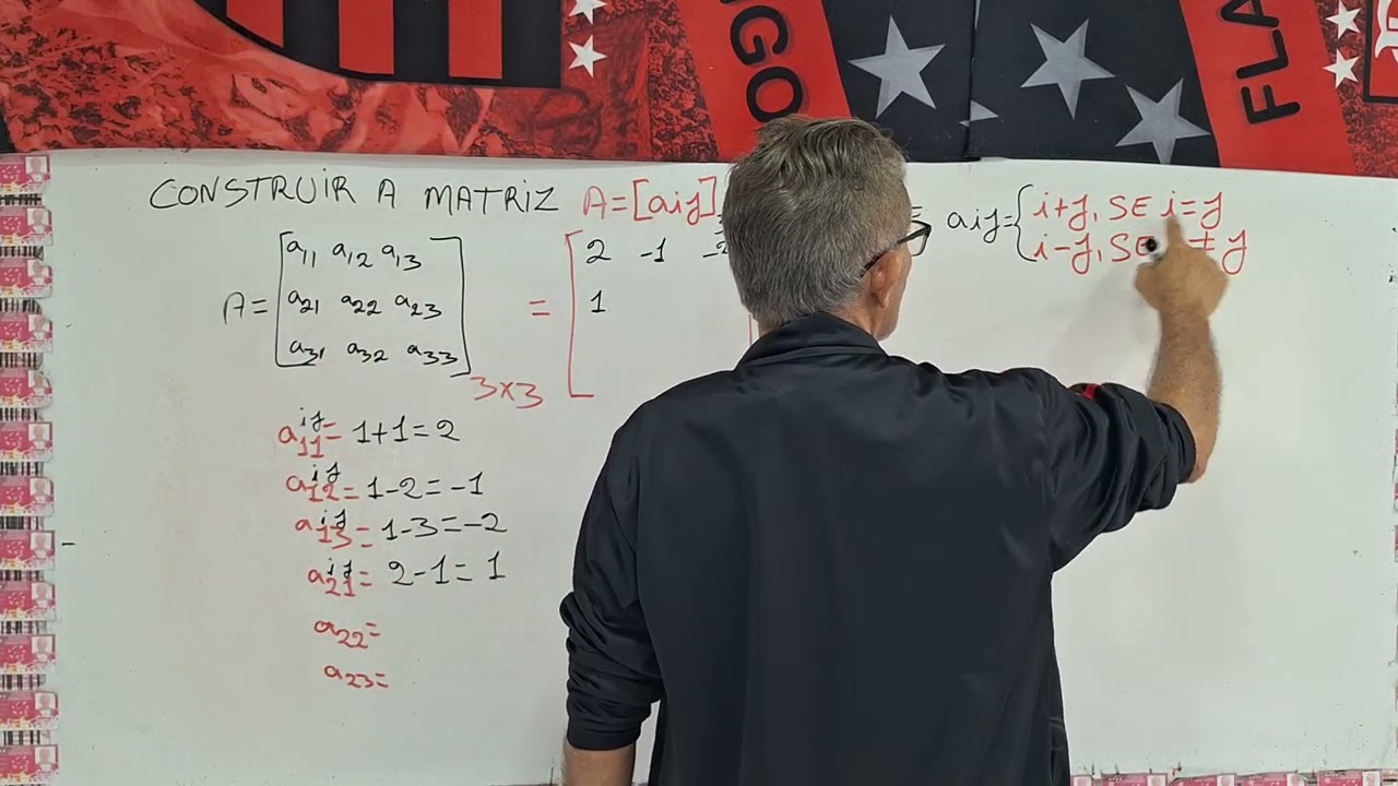 CONSTRUIR A MATRIZ A=[aij]3×3,TAL QUE aij={i+j, SE i=j} e {i-j, SE i#j}