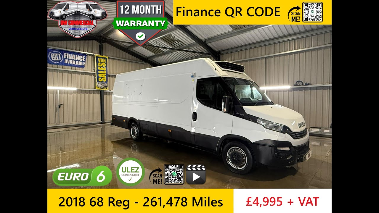 2018 68 Reg Iveco Daily 35s14 XLWB 5 Meter Fridge Freezer Van Automatic 261K