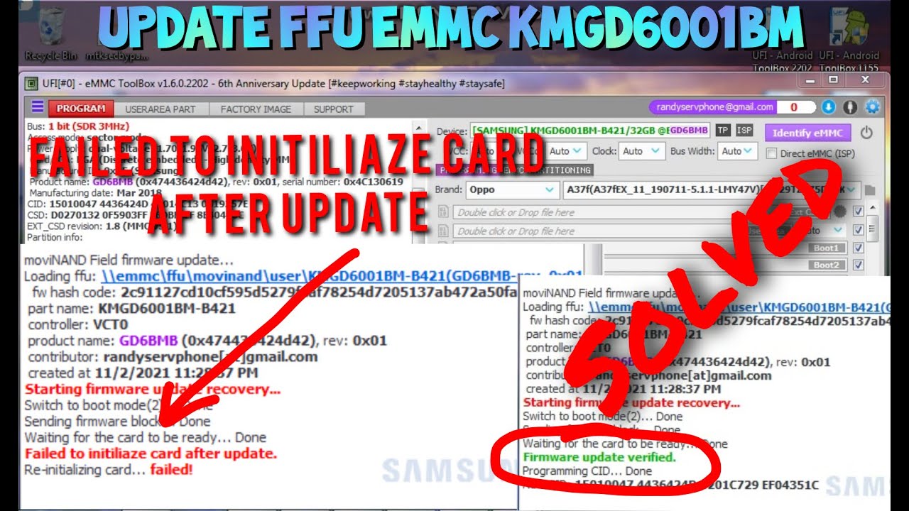 Filed To Initiliaze Card After Update | Update FFU eMMC Error Solved