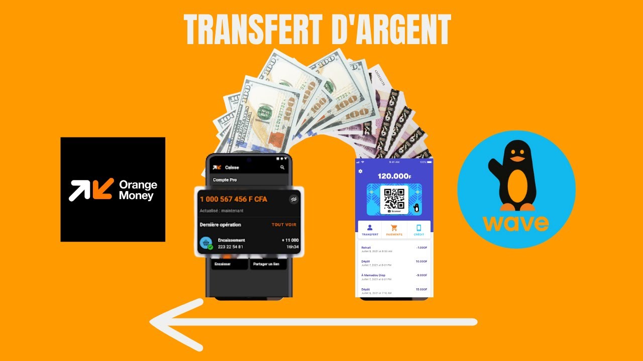 Comment transférer votre argent d'Orange Money vers Wave et vice-versa (de Wave vers Orange Money).