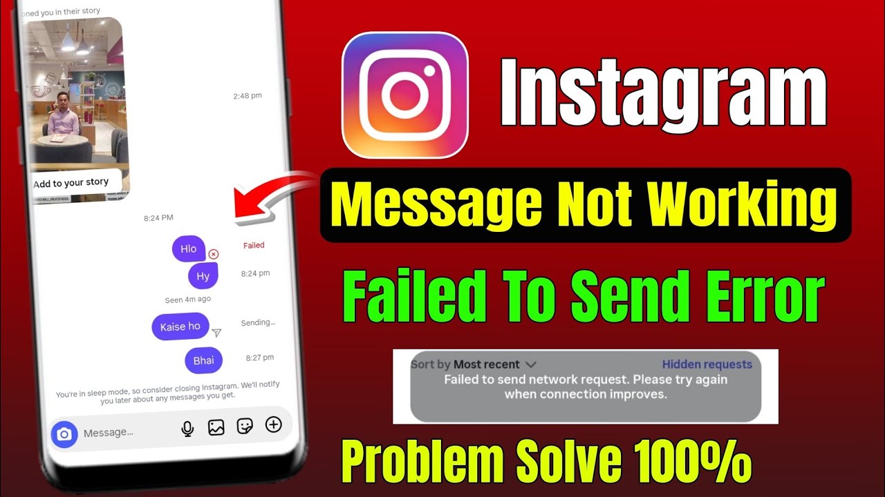 instagram message failed to send problem | instagram message not send problem today | insta dm error