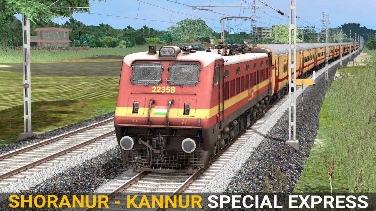 06031 Shoranur - Kannur Special Express | Train Simulator | Indian Train | Rail Road Games