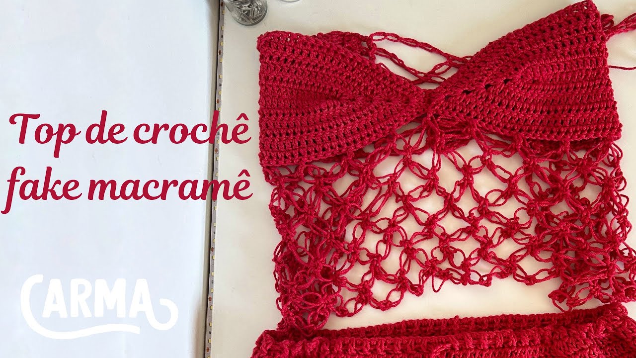 Top de crochê com falso macramê! Tutorial - passo a passo
