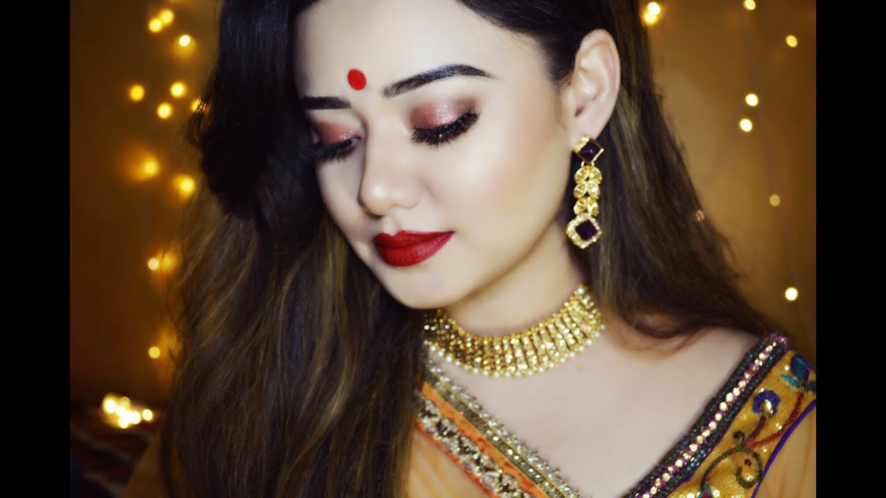 Durga Puja/ Karvachauth Makeup Tutorial 2018