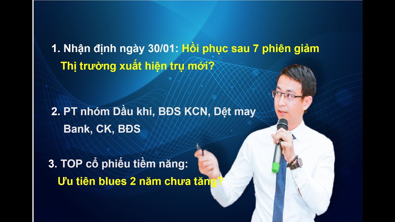 Chứng khoán hàng ngày: Nhận định thị trường ngày 30/01. Ưu tiên nhóm cổ phiếu blues 2 năm chưa tăng?