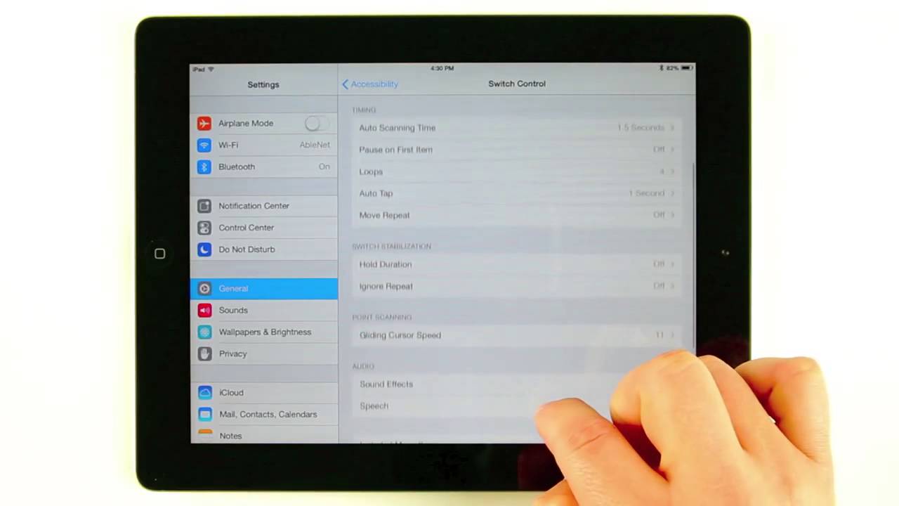 iOS 7 Switch Control - Set Up A Single Switch with Auto Scanning