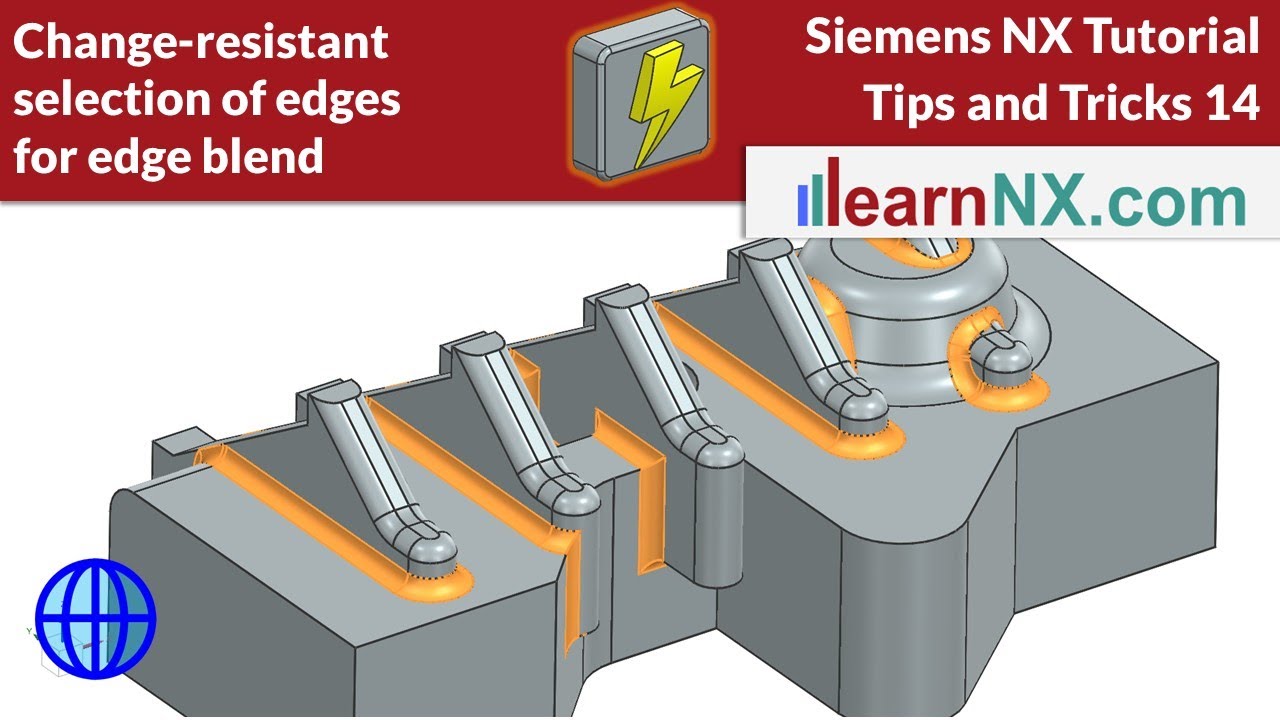 Change-resistant selection of edges for edge blend | Siemens NX Tutorial