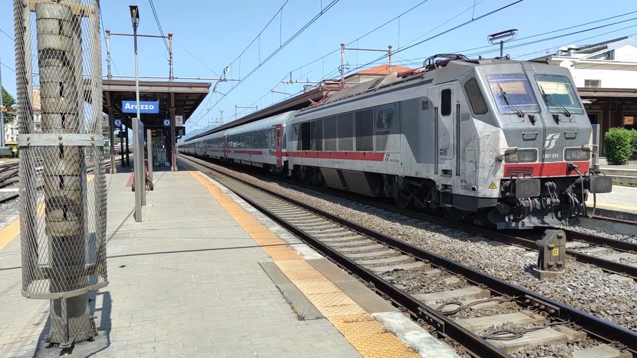 FS Trenitalia E401 024 in partenza da Arezzo: 18/06/2025.