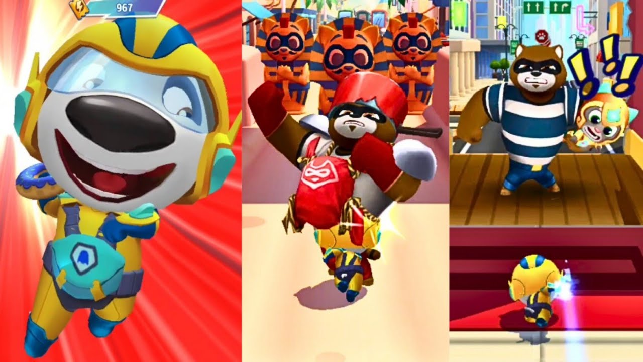 Talking Tom Hero Dash - SUPER STRIPE HANK (ANDROID GAMEPLAY) FULL SCREEN