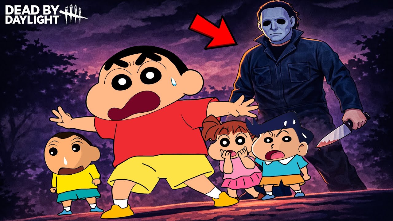 Micheal Myers Try To Kill Shinchan And His Friends in Dead By Daylight 😨