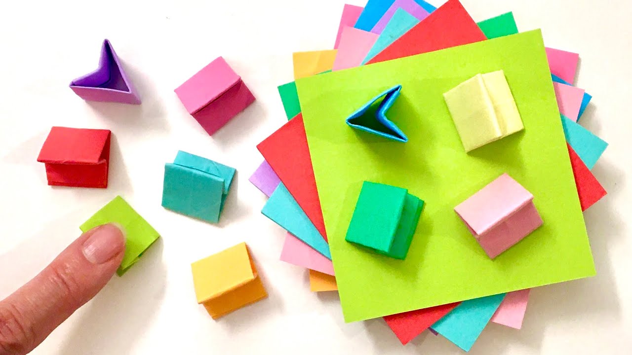 Origami Jumping Paper Easy Toy - Paper DIY Easy Toy - Sticky Note Origami Easy Toy