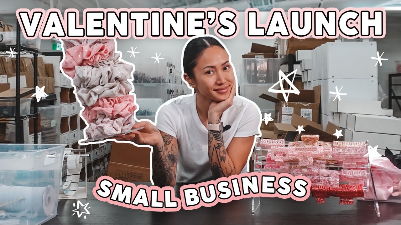 Small Business Vlog 💕 Making Scrunchies, New Valentine's Launch, Celebrating 5 Years 🥂