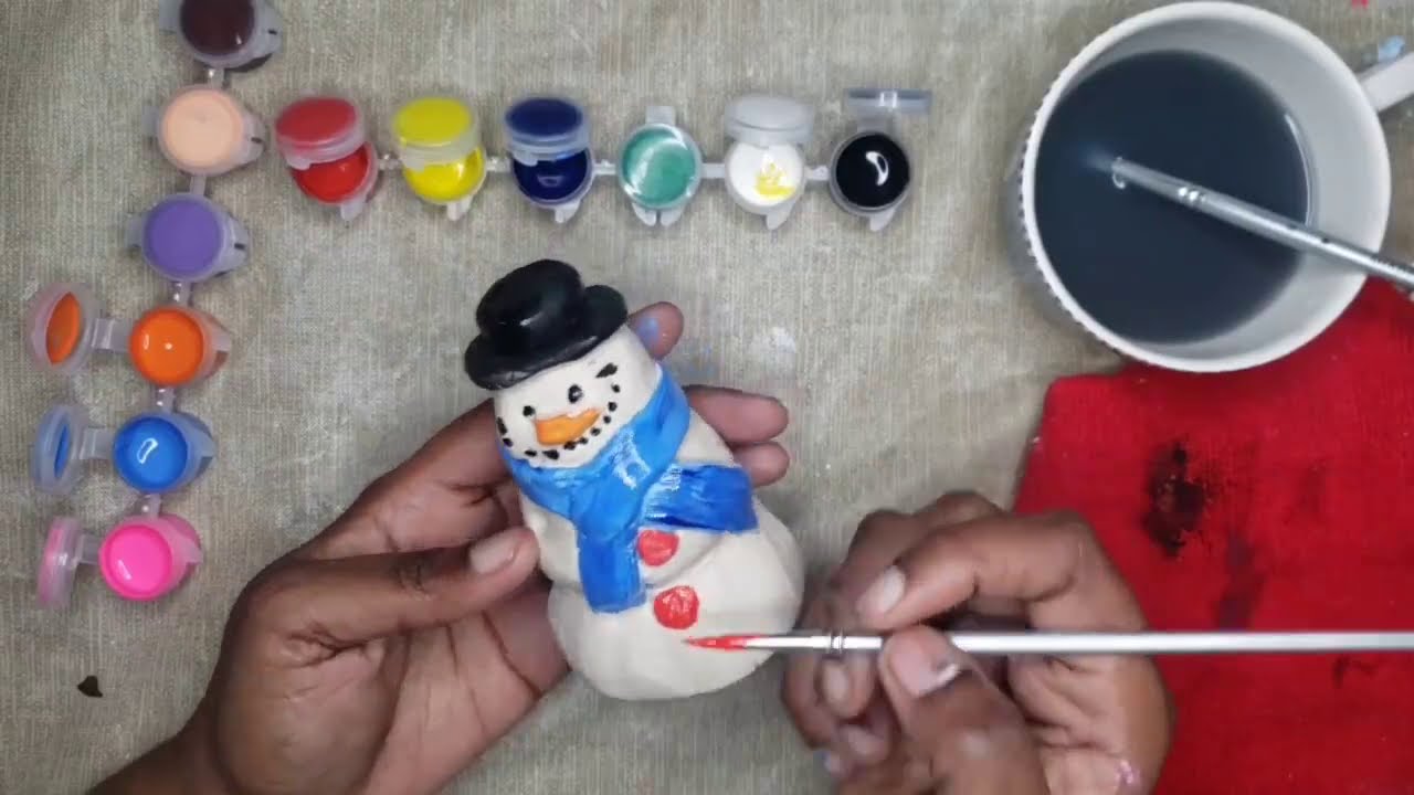 How to make a snowman using air dry clay