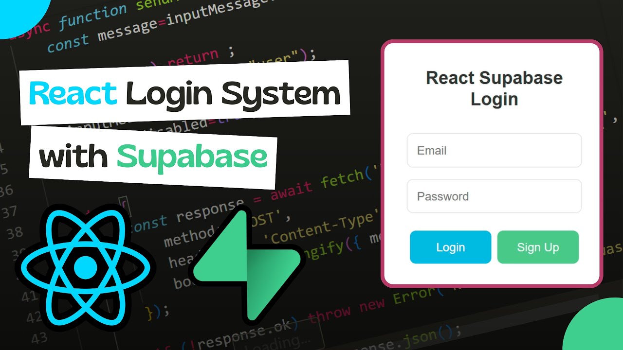 Supabase React Login System | Supabase Authentication in ReactJs | React Login System