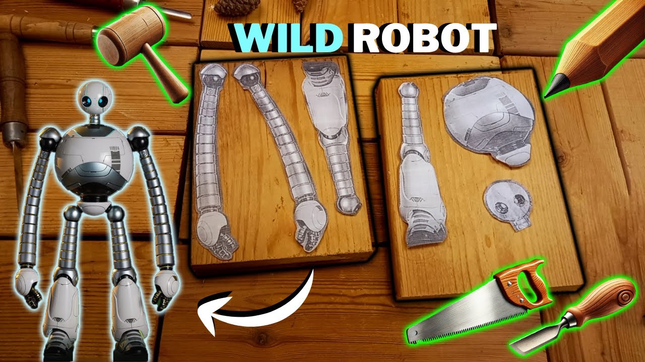 🤖✨ The Kind Robot in Wood! | ASMR Woodcarving & DIY WoodArt 🔨🎨