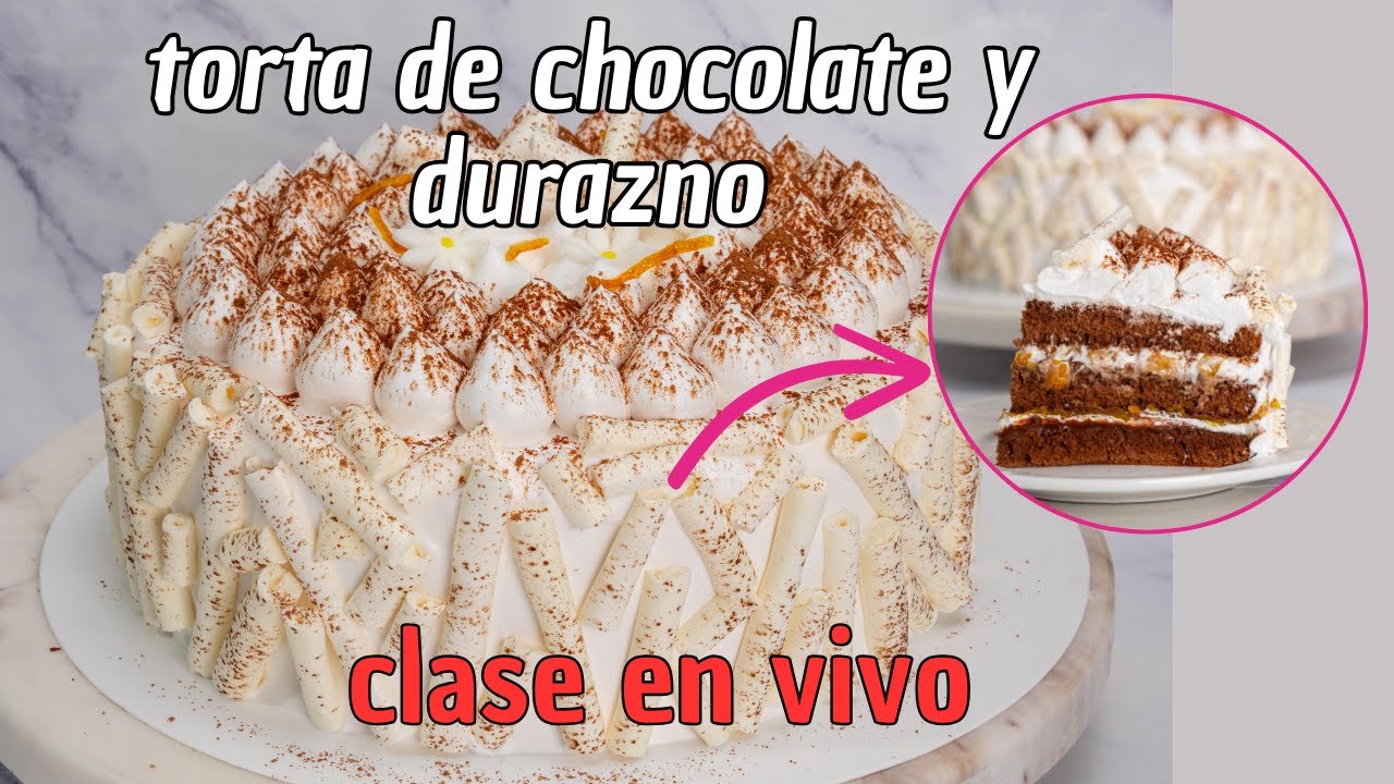 TORTA DE CHOCOLATE Y DURAZNO 🔴 (CLASE EN VIVO)