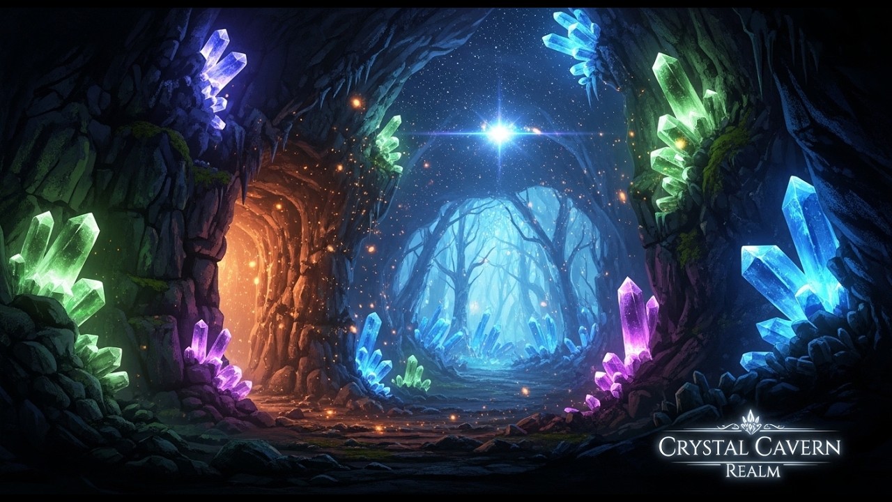 Crystal Cavern Realm: 3 Hours of Glowing Crystals Relaxation | Relaxation & Chill