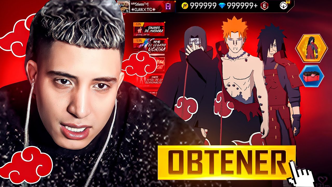 COMPRÉ LA SKIN DE MADARA, ITACHI y PAIN en FREE FIRE 😱 | ESTÁ INCREÍBLE!! - MR STIVEN