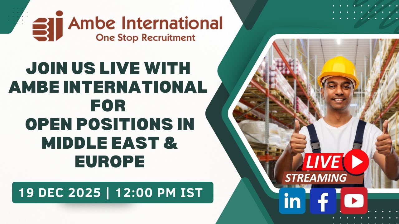 🌍Join Our Live Career Update on Gulf & Europe Hiring ✈️ - 19 Dec 2025 📱