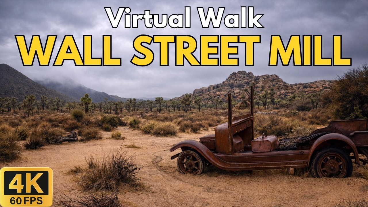 4K Treadmill Virtual Walk – Wall Street Mill Trail at Joshua Tree | 48-Min Scenic Desert History POV