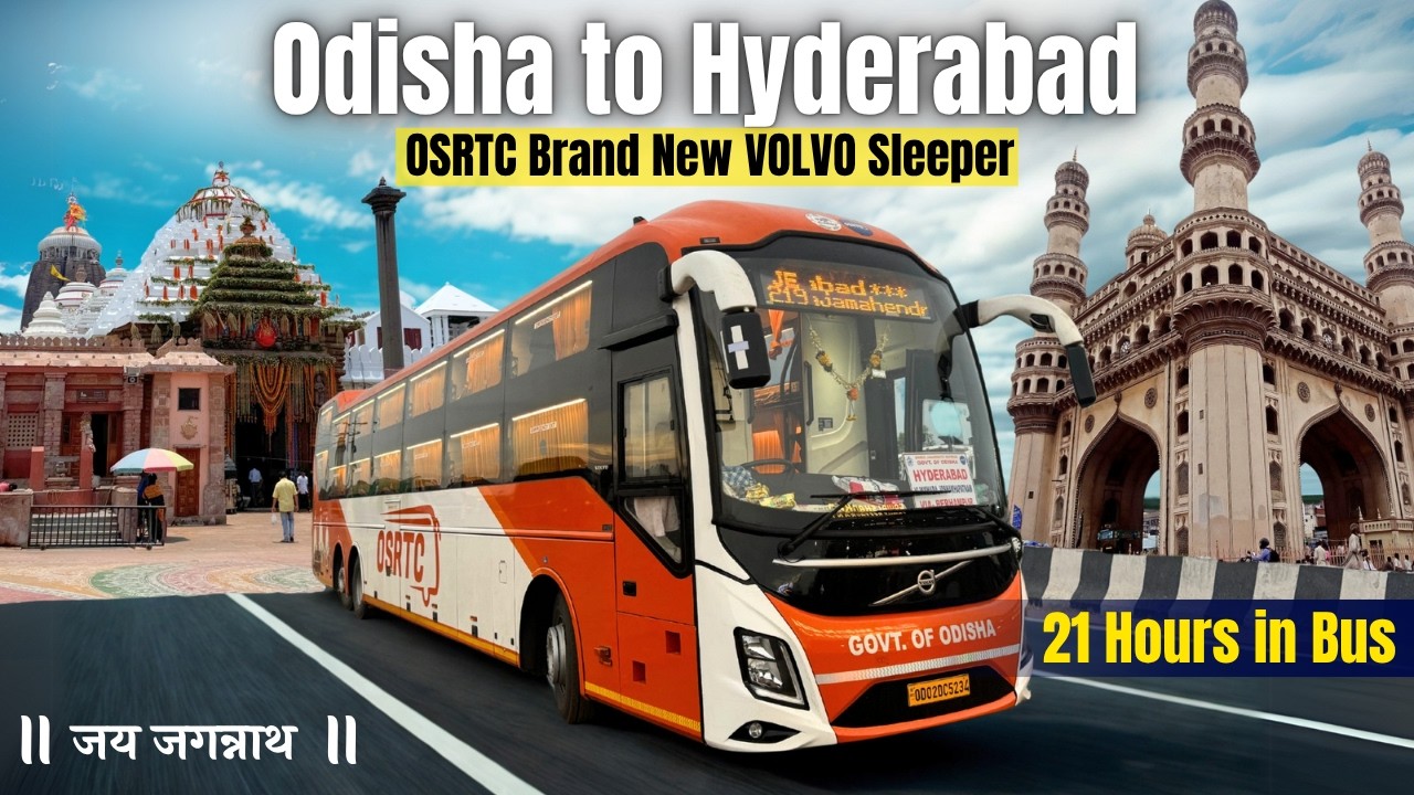 PURI to HYDERABAD in OSRTC Brand New VOLVO Sleeper | Jagannath Express Bus | 21 Hour journey