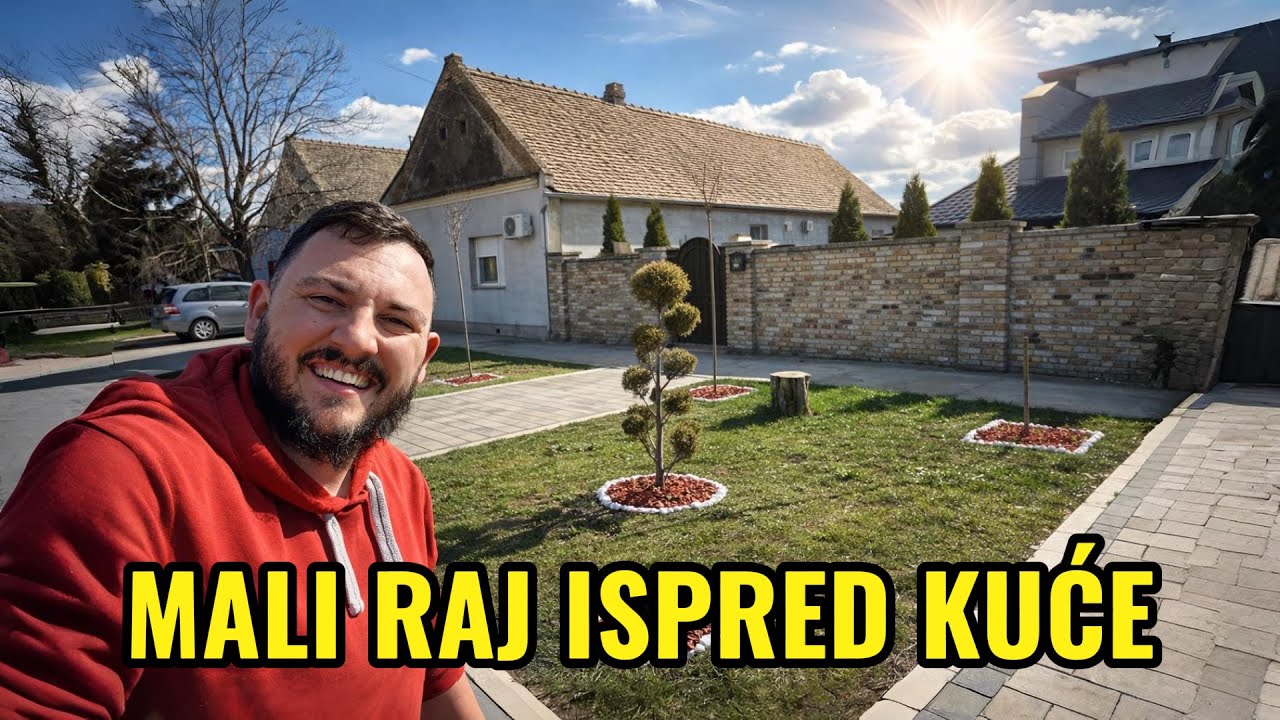 Sređujem dvorište ispred kuće – sadnja tuja, bagrema i dekoracija! 🌿