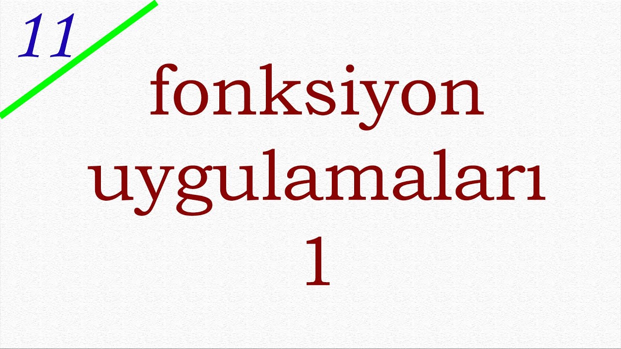 11. SINIF - FONKSİYON UYGULAMALARI #1