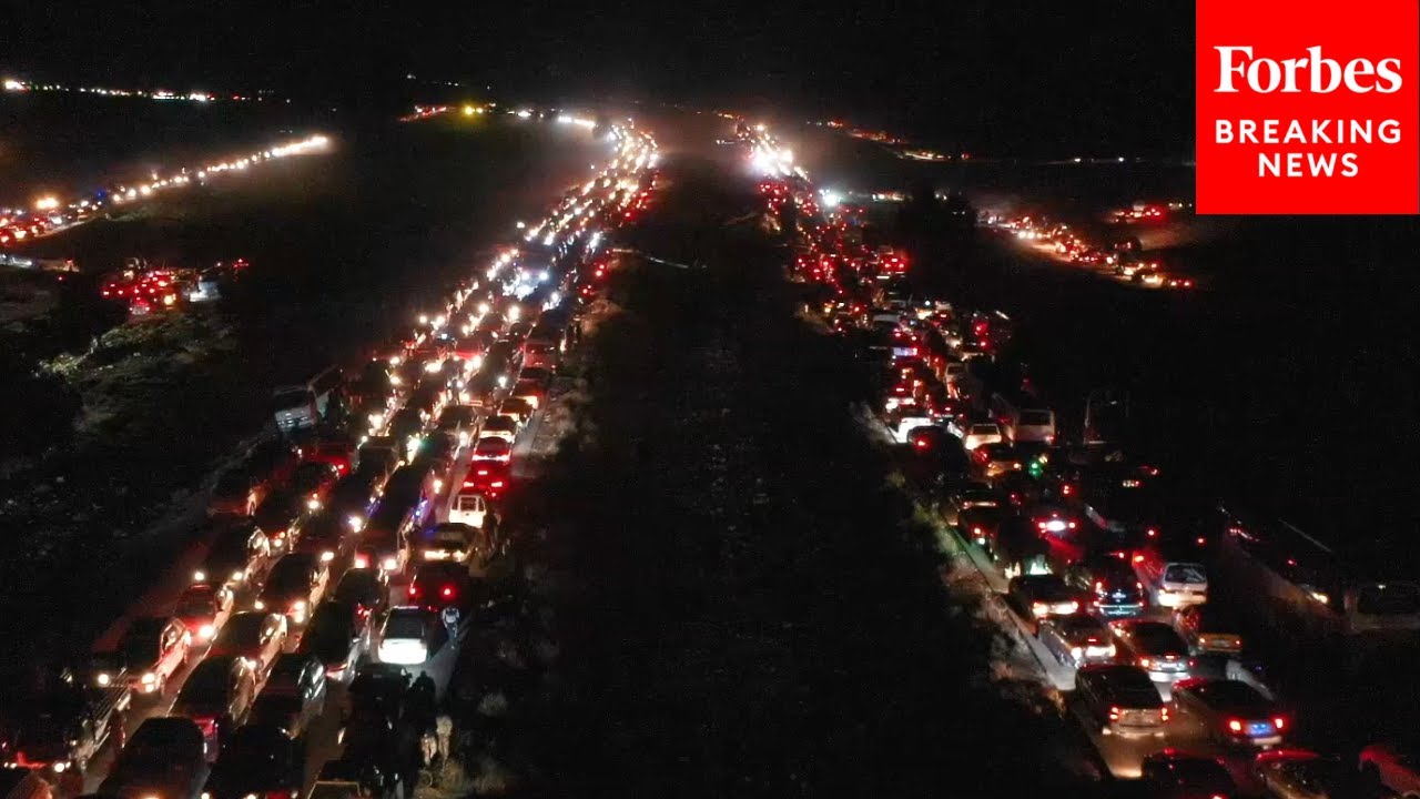 DRONE VIDEO: Aerial Footage Captures Syrians Returning To Damascus After Collapse Of Assad Regime