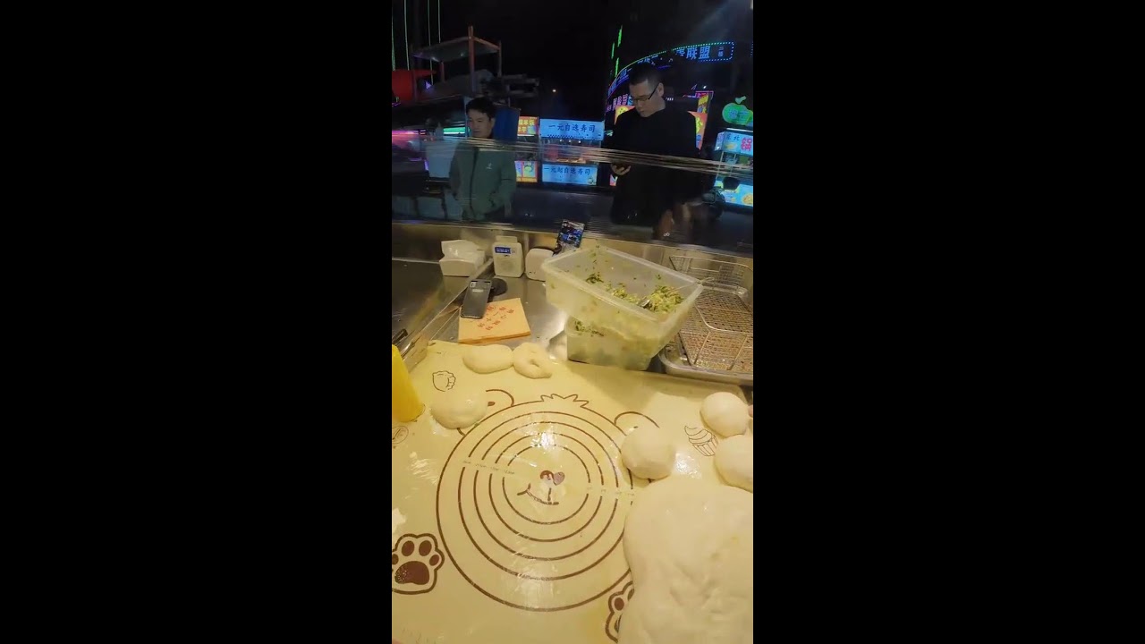 Street Food POV | Real-Time Fried Flatbread Prep | Ambient Sounds Only