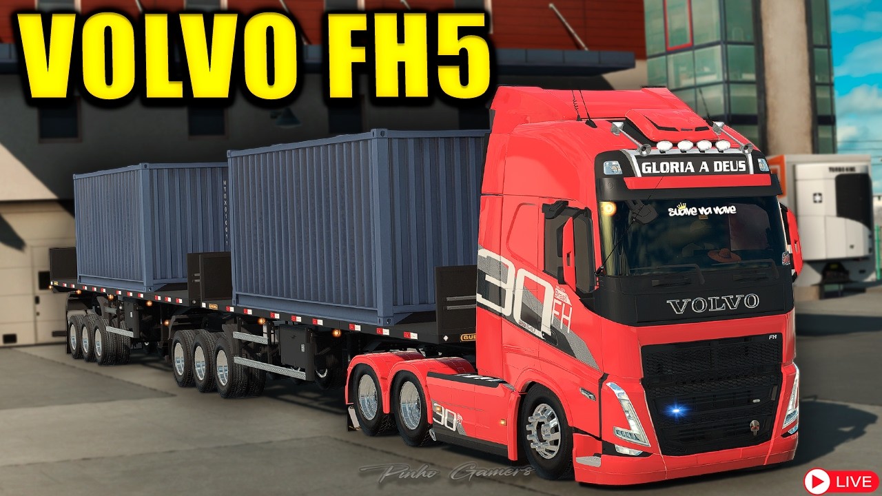VOLVO FH5 Agora na Prancha Porta Container | ETS2 OPEN BETA 1.58 | AO VIVO