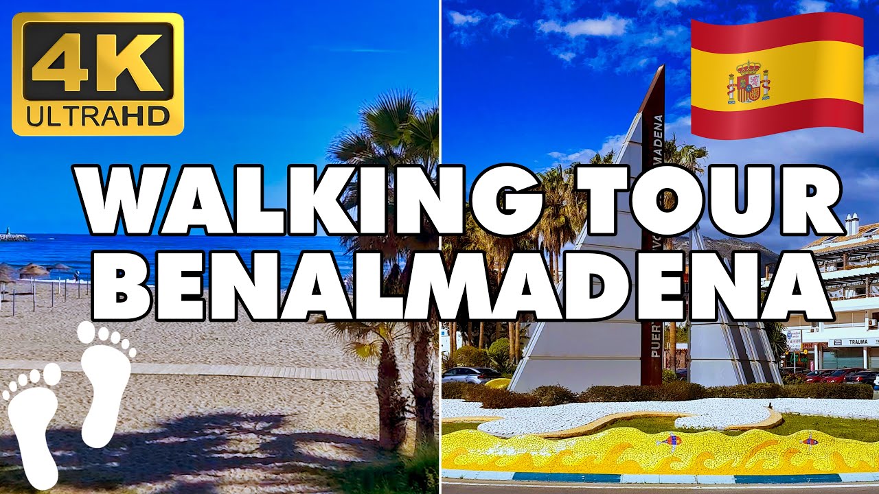 Benalmadena Walking Tour 🌞 Costa del Sol【 Beach Walking Tour 4k 】
