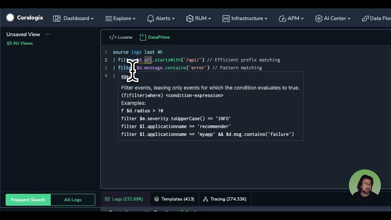 2.3 Coralogix DataPrime Academy: Filtering & Data Selection