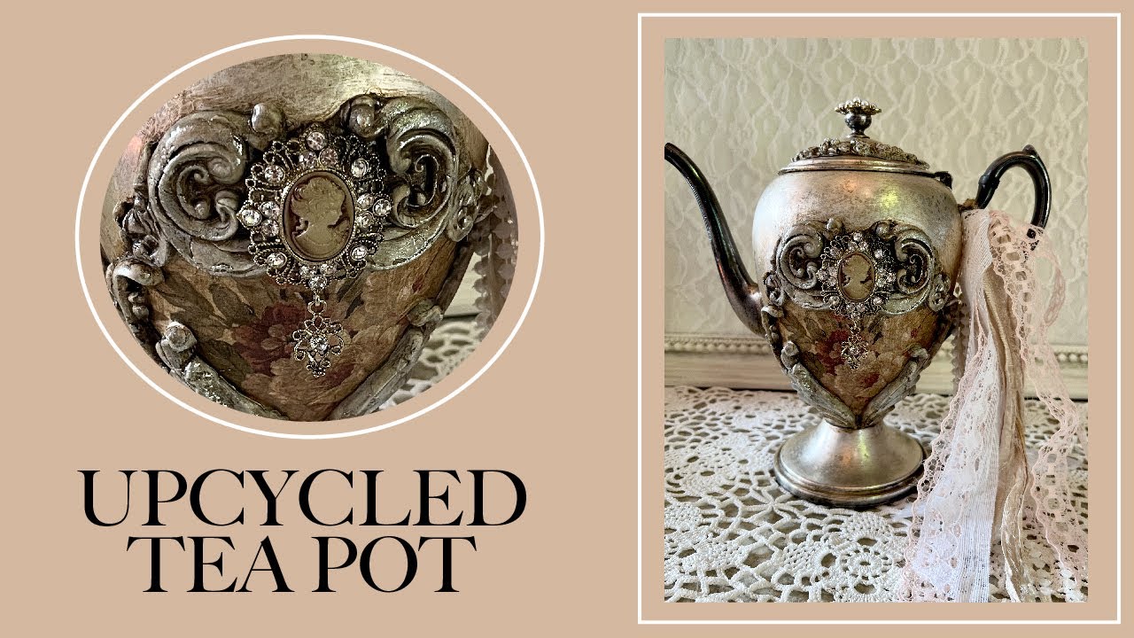 Tea Pot Makeover | Upcycle a Tea Pot with Bling