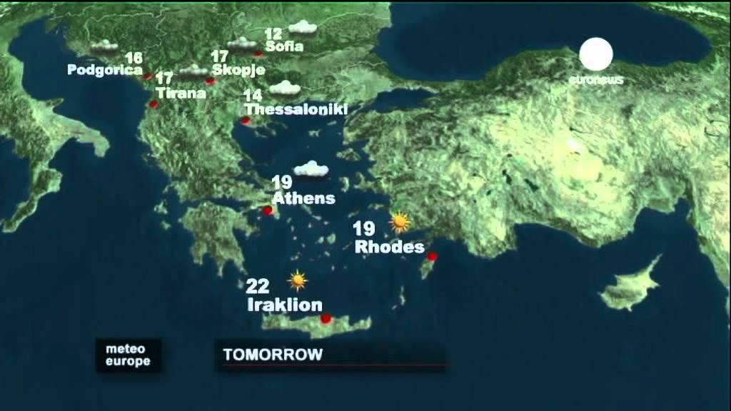 Прогноз погоды и начало новостей (Euronews, 27.03.2013)