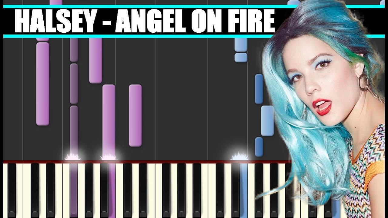 ANGEL ON FIRE (Halsey) Piano Tutorial / Cover SYNTHESIA + MIDI & SHEETS
