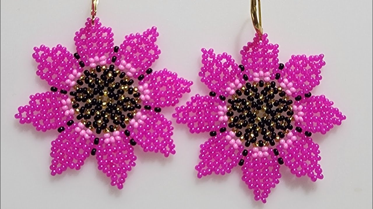 🌸Cómo hacer unos hermosos aretes con mostacillas checas, rápido y fácil. 