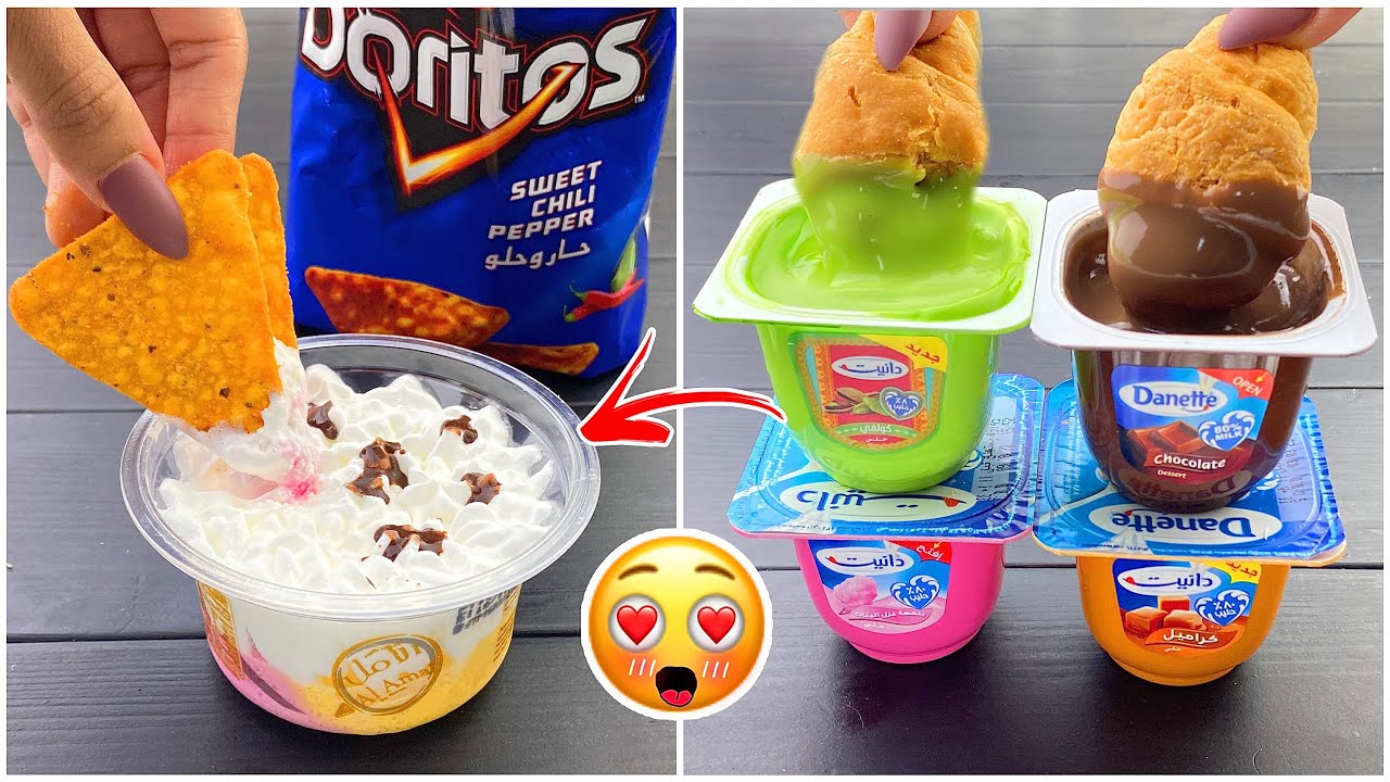 جربت وصفات غريبة من مكونين فقط🔥!! دوريتوس بالآيسكريم😋!