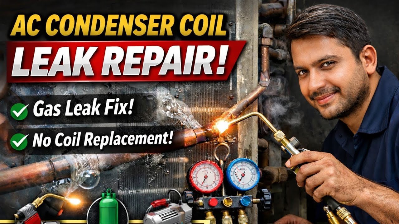AC Condenser Coil Leak Repair | Gas Leak Fix Without Coil Replacement | HVAC tips