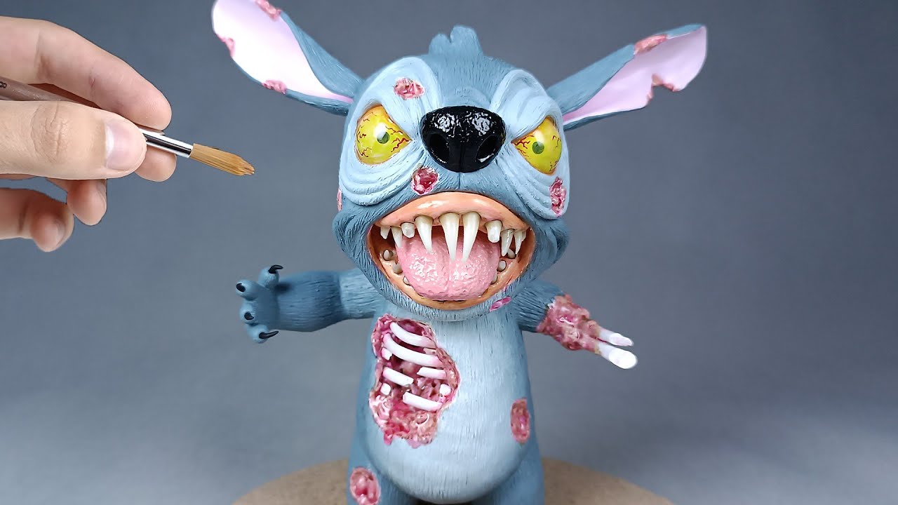How to make Zombie Stitch Diorama with Clay | Lilo and Stitch movie