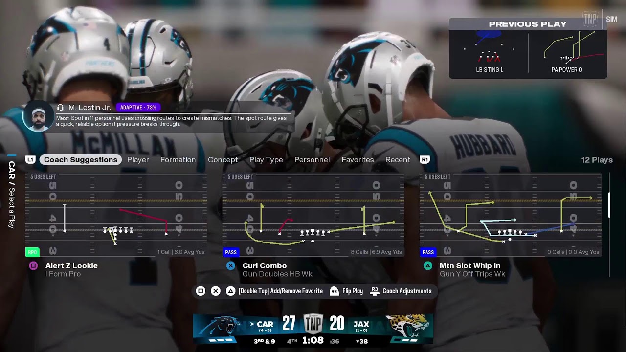 Madden 26 Panthers vs. Jaguars